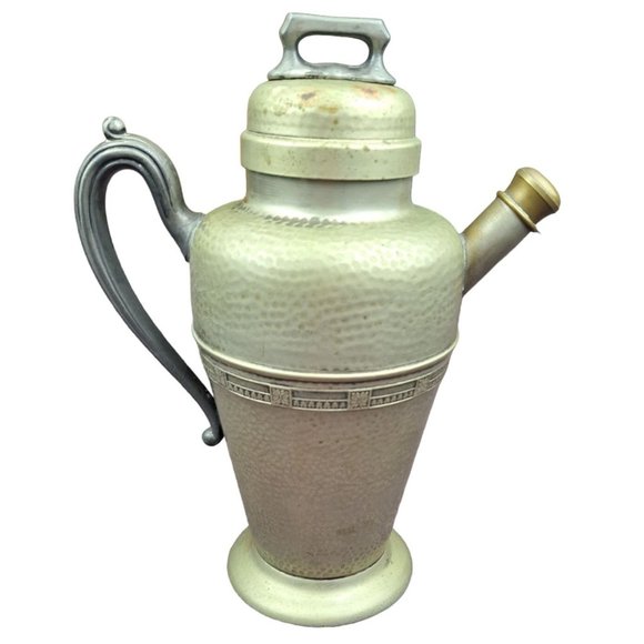 Vintage Cocktail Shaker Continental Silver Ultraplate Hammered Numbered 2754 Lid - Picture 3 of 12